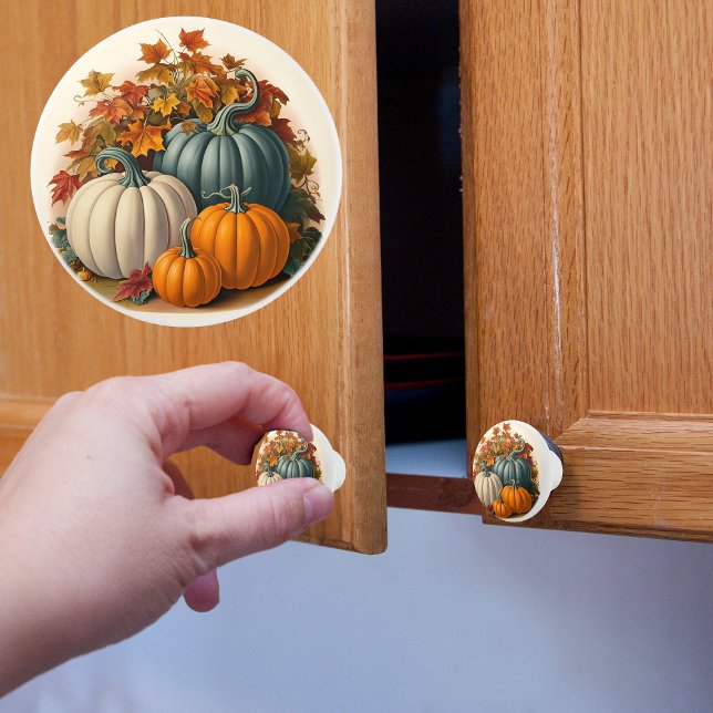 Pomo de cerámica de cosecha de calabaza (Subido por el creador)
