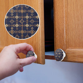 Pomo de cerámica de cuadrícula celeste