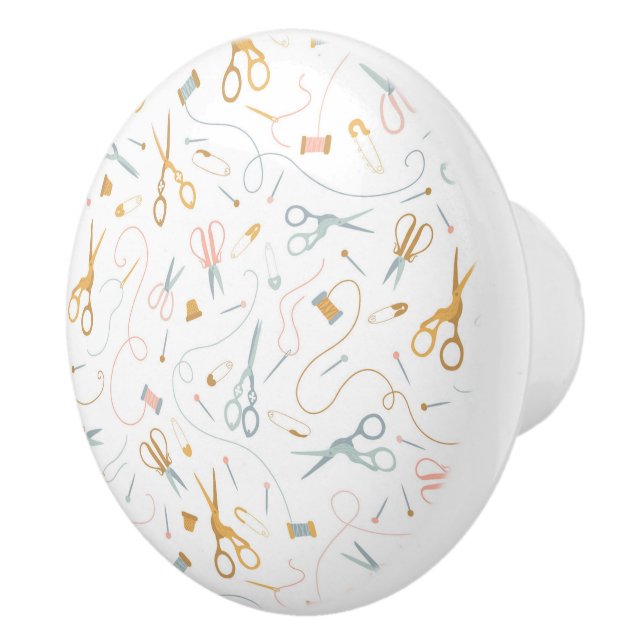 Pomo de cerámica de elementos de costura (Derecha)