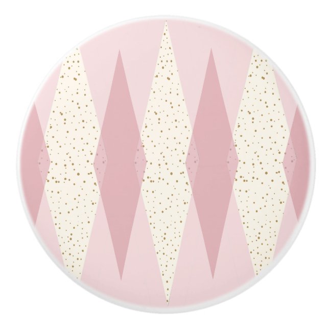 Pomo de cerámica de estilo rosado moderno de media (Anverso)