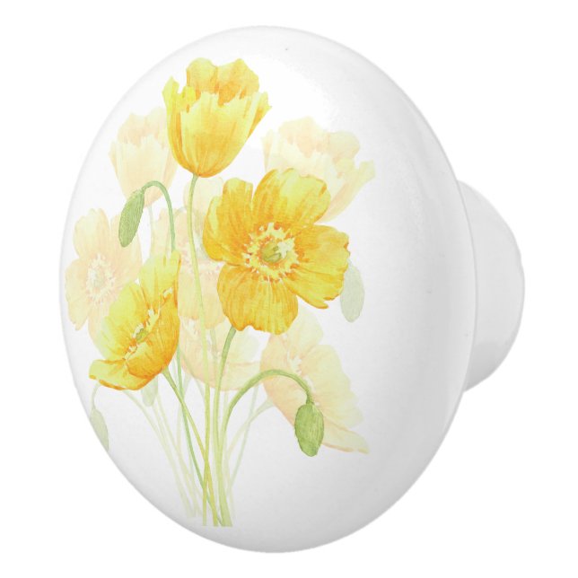 Pomo de cerámica de flor amarilla (Derecha)