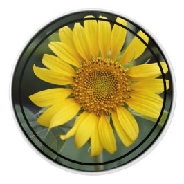 Pomo de cerámica de girasol amarillo