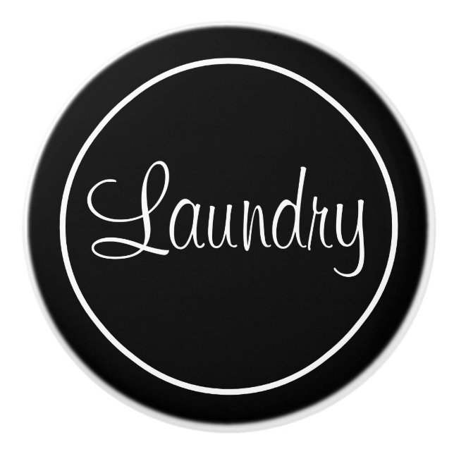 Pomo de cerámica de la sala de lavandería negra (Anverso)