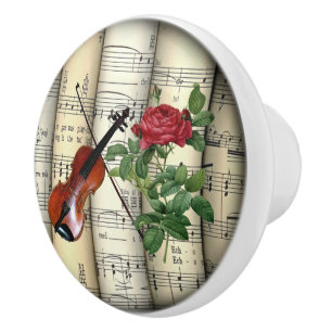 Pomo De Cerámica ~ de Pedro J. Redouté del ~ de Violin~Rosa Gallic