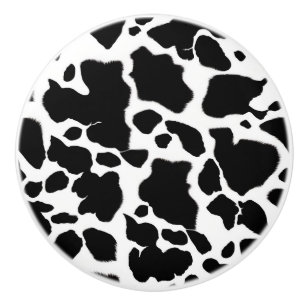 Pomo de cerámica de Piel de vaca blanco y negro Pe