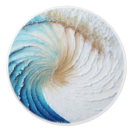 Pomo de cerámica de pintura de ondulación abstract