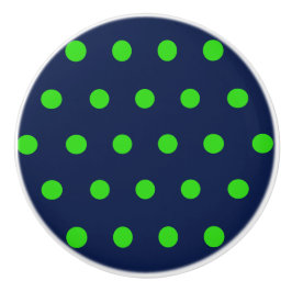 Pomo de cerámica de punto de polka (azul marino y
