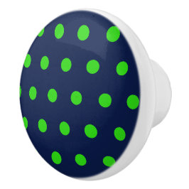 Pomo de cerámica de punto de polka (azul marino y