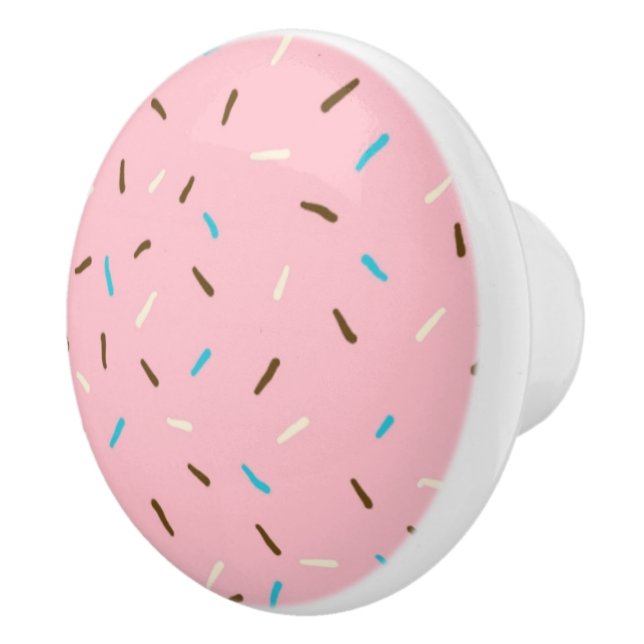 Pomo de cerámica de salchichas (rosa de fresa) (Derecha)