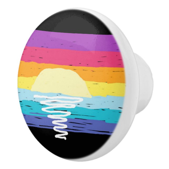 Pomo de cerámica de verano (Black Multi) (Derecha)