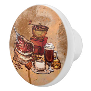 Pomo De Cerámica decoración de café adorable