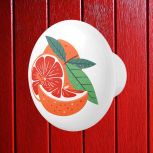 Pomo De Cerámica decoración de cocina de frutas naranja fresca