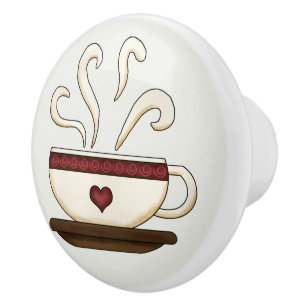 Pomo De Cerámica Decoración de la cocina de la copa de café Cute po