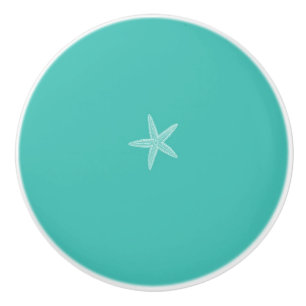 Pomo De Cerámica Decoración de tema de playa azul aguamarina estrel