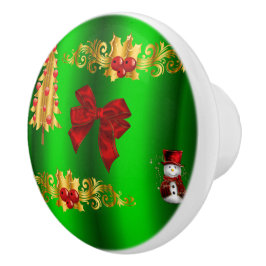 Pomo De Cerámica Decoraciones De Navidad En Verde