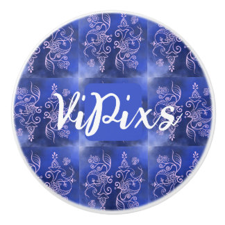 Pomo De Cerámica Decorativo personal Cerámica tirante azul/púrpura
