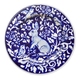Pomo De Cerámica Dedham Blue Rabbit Ceramic Drawer Pull Knob