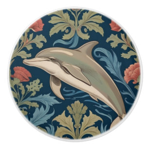 Pomo De Cerámica Delfín saltante William Morris estilo Izquierda mi