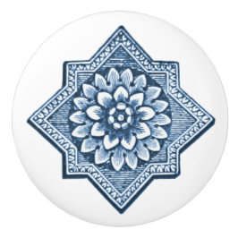 Pomo De Cerámica Delft Blue China se ve ornamental floret decorativ