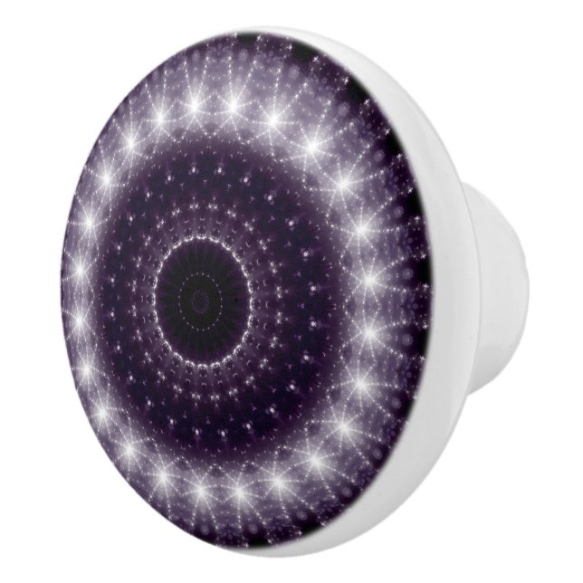 Pomo De Cerámica Delicado patrón de encaje blanco y negro (Derecha)