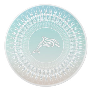 Pomo De Cerámica Delphin Beach Style Mandala