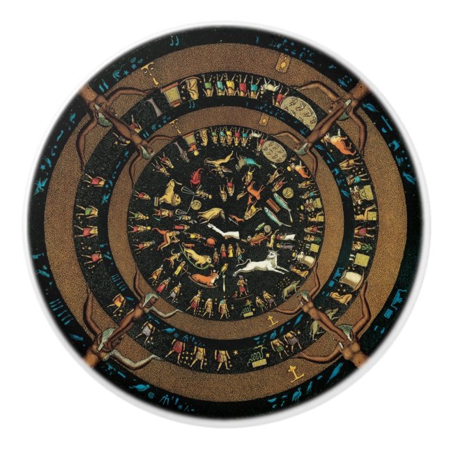 Pomo De Cerámica Dendera Zodiac: La Hathor Ceramic Pull (Anverso)