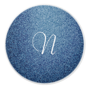 Pomo De Cerámica Denim Jean parece Personalizado Dresser personaliz