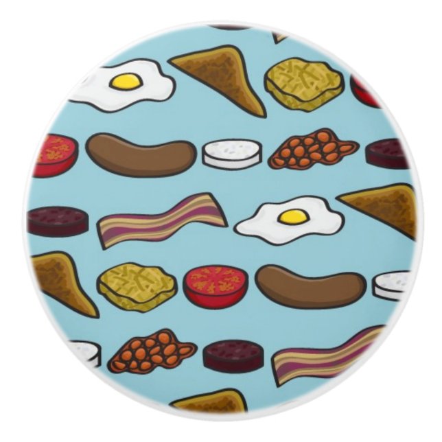 Pomo De Cerámica Desayuno frito (Anverso)