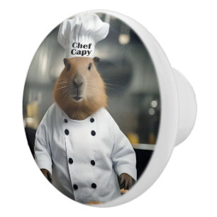 Pomo De Cerámica Destreza en Repostería: El Capybara Culinario