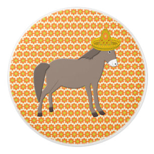 Pomo De Cerámica Día de los muertos en el burro mexicano