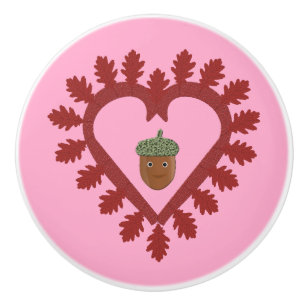 Pomo De Cerámica Día de San Valentín Love Heart Acorn