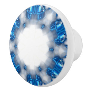Pomo De Cerámica Diamantes azules