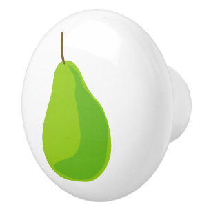Pomo De Cerámica Dibujo de pera verde personalizado botón de extrac