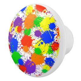 Pomo De Cerámica Dibujo de pintura de arcoiris Cajones de cerámica 