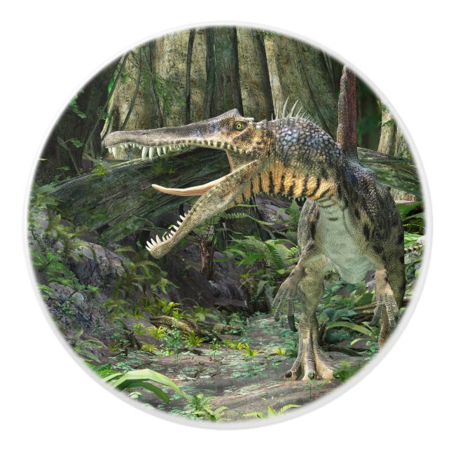 Pomo De Cerámica Dinosaurio Spinosaurus (Anverso)