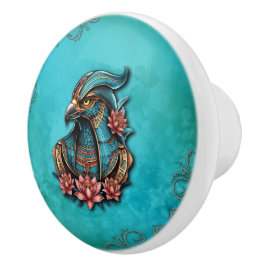 Pomo De Cerámica Dios del Halcón Egipcio.