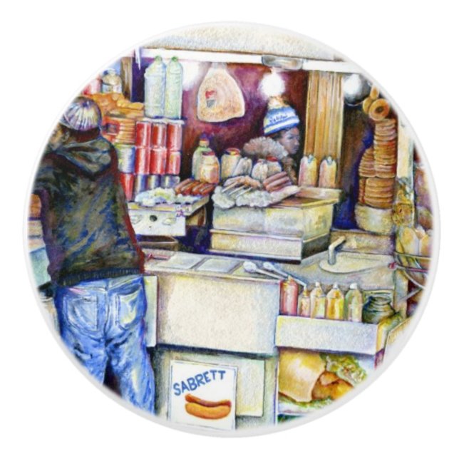 Pomo De Cerámica Dios del perro caliente, Nueva York (Anverso)