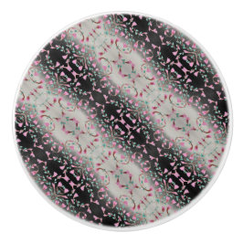 Pomo De Cerámica Diseñador gris negro y rosa