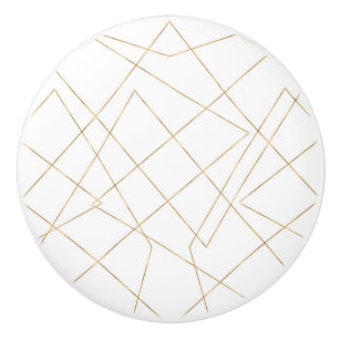 Pomo De Cerámica Diseño abstracto de trazos geométricos Gold mode