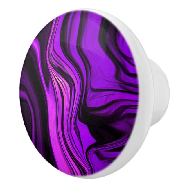 Pomo De Cerámica Diseño abstracto púrpura (Derecha)