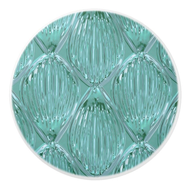 Pomo De Cerámica Diseño abstracto y elegante de aspecto Verde azula (Anverso)
