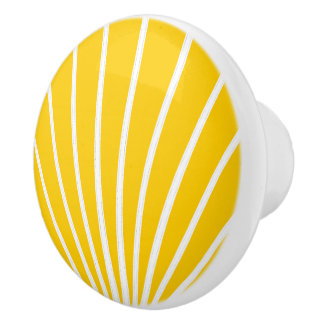 Pomo De Cerámica Diseño Art Deco Amarillo