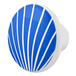 Pomo De Cerámica Diseño Art Deco Azul