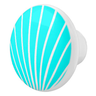 Pomo De Cerámica Diseño Art Deco Azul Aqua