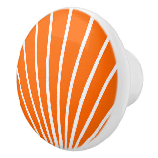 Pomo De Cerámica Diseño Art Deco Naranja