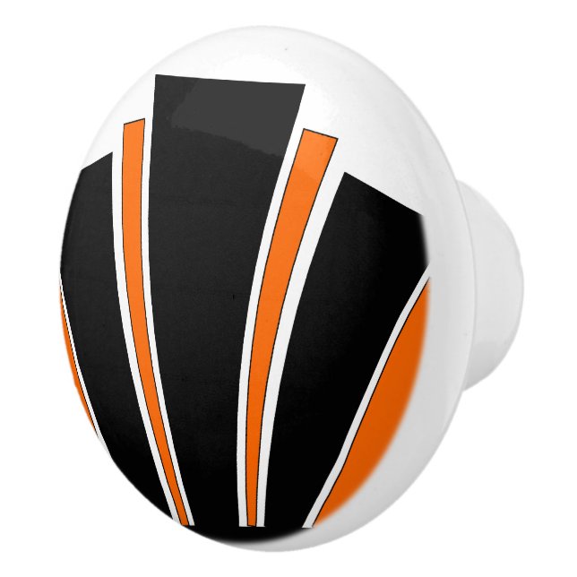 Pomo De Cerámica Diseño Art Deco naranja (Derecha)