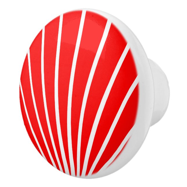 Pomo De Cerámica Diseño Art Deco Rojo (Derecha)