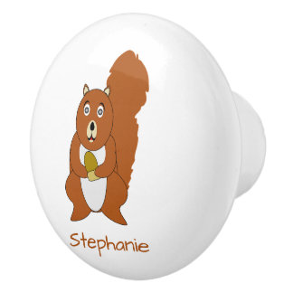 Pomo De Cerámica Diseño de Ardilla Personalizado