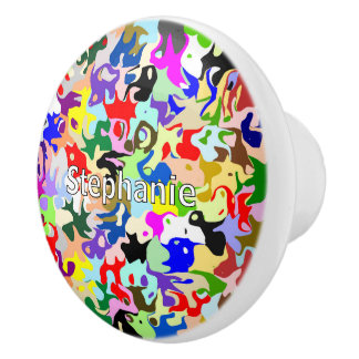 Pomo De Cerámica Diseño de Arte Abstracto Personalizado Colorido