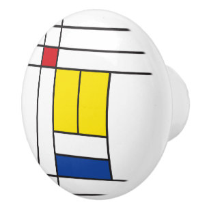 Pomo De Cerámica Diseño de Arte Moderno Minimalista De Stijl Mondri